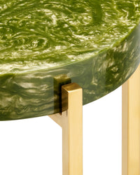 Currey and Company - 4000-0228 - Drinks Table - Rina - Green / Brass