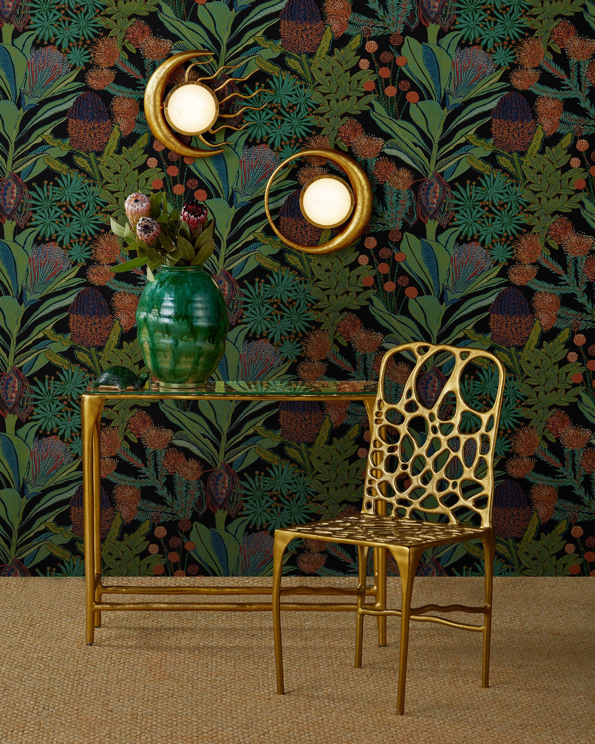 Currey and Company - 4000-0231 - Side Chair - Honeycomb - Gold