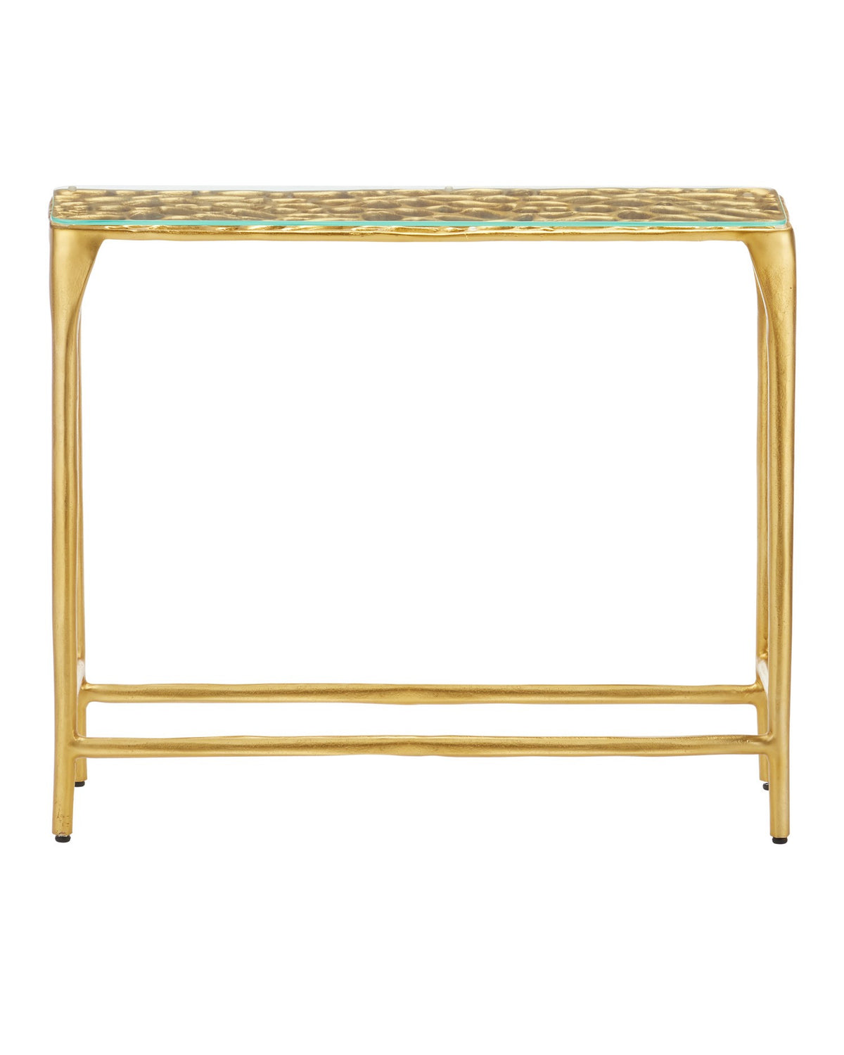 Currey and Company - 4000-0232 - Console Table - Honeycomb - Gold / Clear