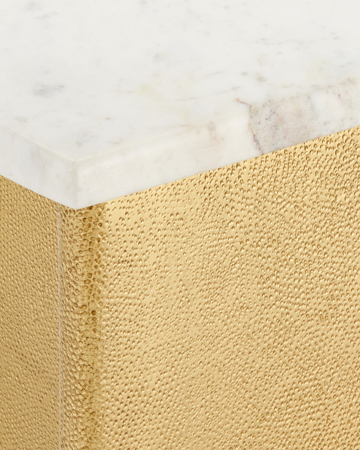 Currey and Company - 4000-0233 - Accent Table - Doublet Marble Accent Table Set of 2 - White / Antique Brass