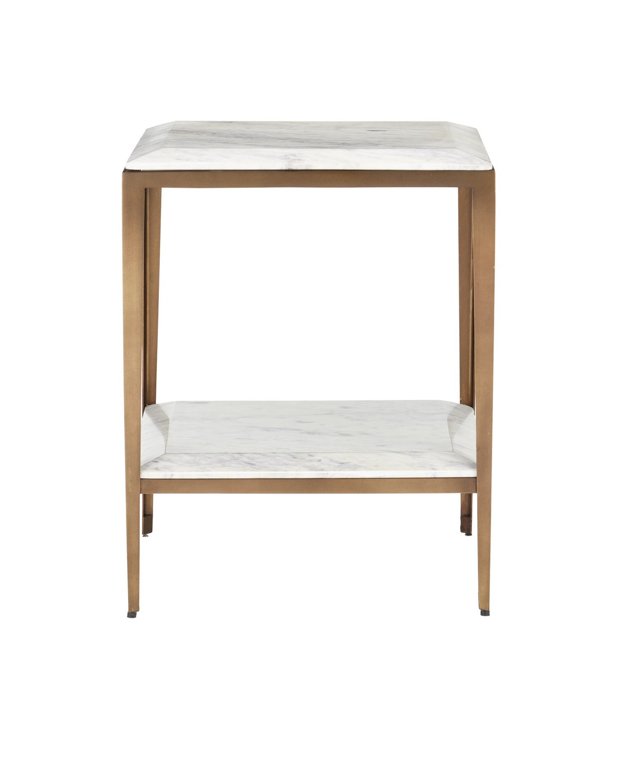 Currey and Company - 4000-0236 - Side Table - Oblique - Natural/Antique Brass