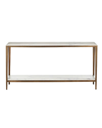 Currey and Company - 4000-0238 - Console Table - Oblique - Natural / Antique Brass