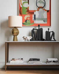 Currey and Company - 4000-0238 - Console Table - Oblique - Natural / Antique Brass