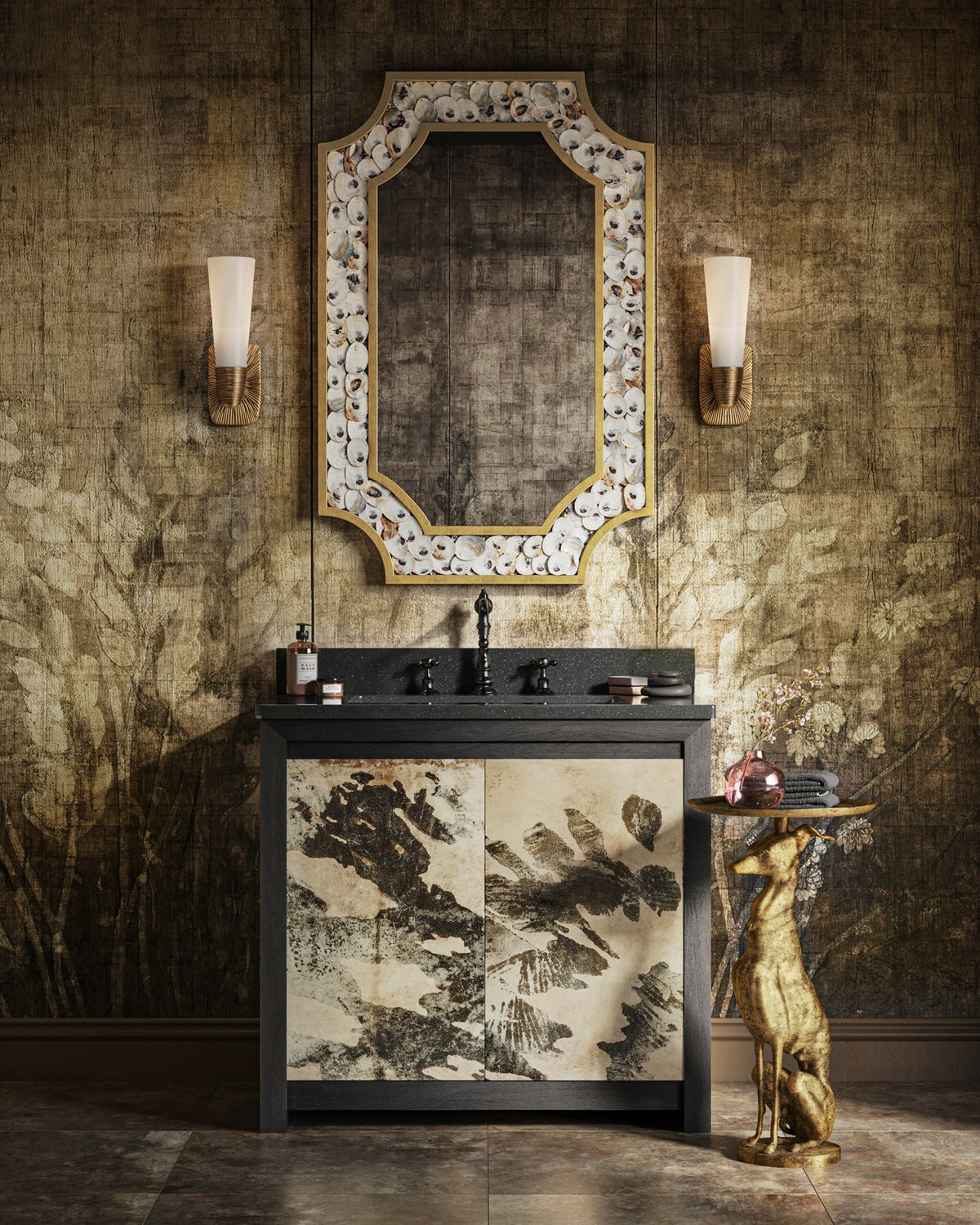 Currey and Company - 4000-0239 - Accent Table - Ballyregan Brass Accent Table - Antique Brass