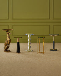 Currey and Company - 4000-0241 - Accent Table - Miles - Natural / Polished Brass