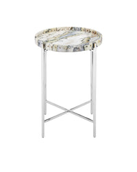 Currey and Company - 4000-0242 - Accent Table - Freya - Natural / Nickel