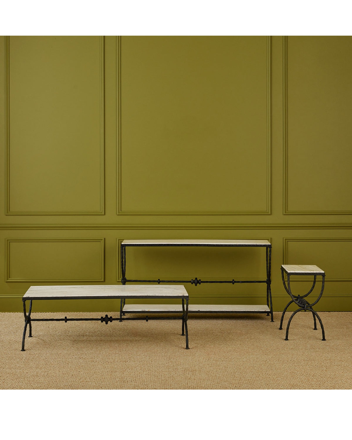 Currey and Company - 4000-0243 - Side Table - Agora - Natural / Rustic Bronze