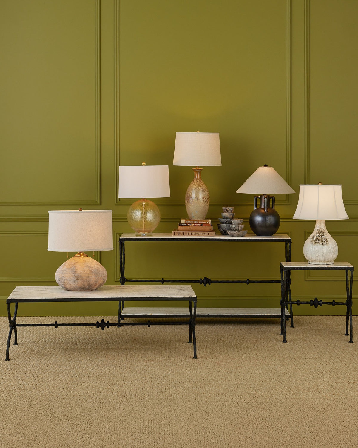 Currey and Company - 4000-0243 - Side Table - Agora - Natural / Rustic Bronze