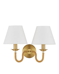 Currey and Company - 5000-0274 - Two Light Wall Sconce - Adala - Natural/Brushed Brass