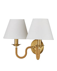 Currey and Company - 5000-0274 - Two Light Wall Sconce - Adala - Natural/Brushed Brass