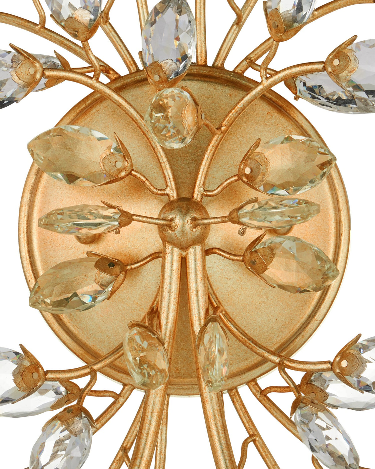 Currey and Company - 5000-0275 - Two Light Wall Sconce - Forget-Me-Not - Clear / Chinois Gold Leaf