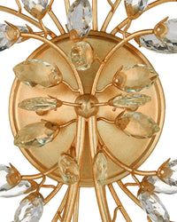Currey and Company - 5000-0275 - Two Light Wall Sconce - Forget-Me-Not - Clear / Chinois Gold Leaf