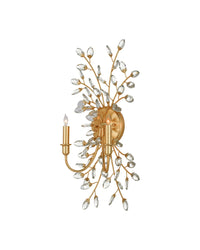 Currey and Company - 5000-0275 - Two Light Wall Sconce - Forget-Me-Not - Clear / Chinois Gold Leaf