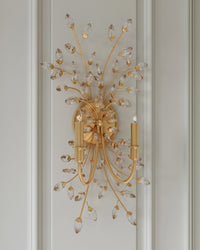 Currey and Company - 5000-0275 - Two Light Wall Sconce - Forget-Me-Not - Clear / Chinois Gold Leaf