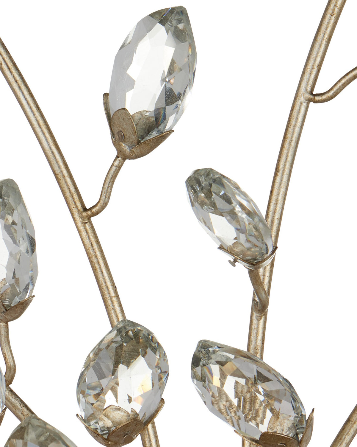 Currey and Company - 5000-0276 - Two Light Wall Sconce - Forget-Me-Not - Clear / Silver Leaf