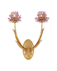 Currey and Company - 5000-0278 - Two Light Wall Sconce - Marilee - Pink / Dutch Gold Leaf