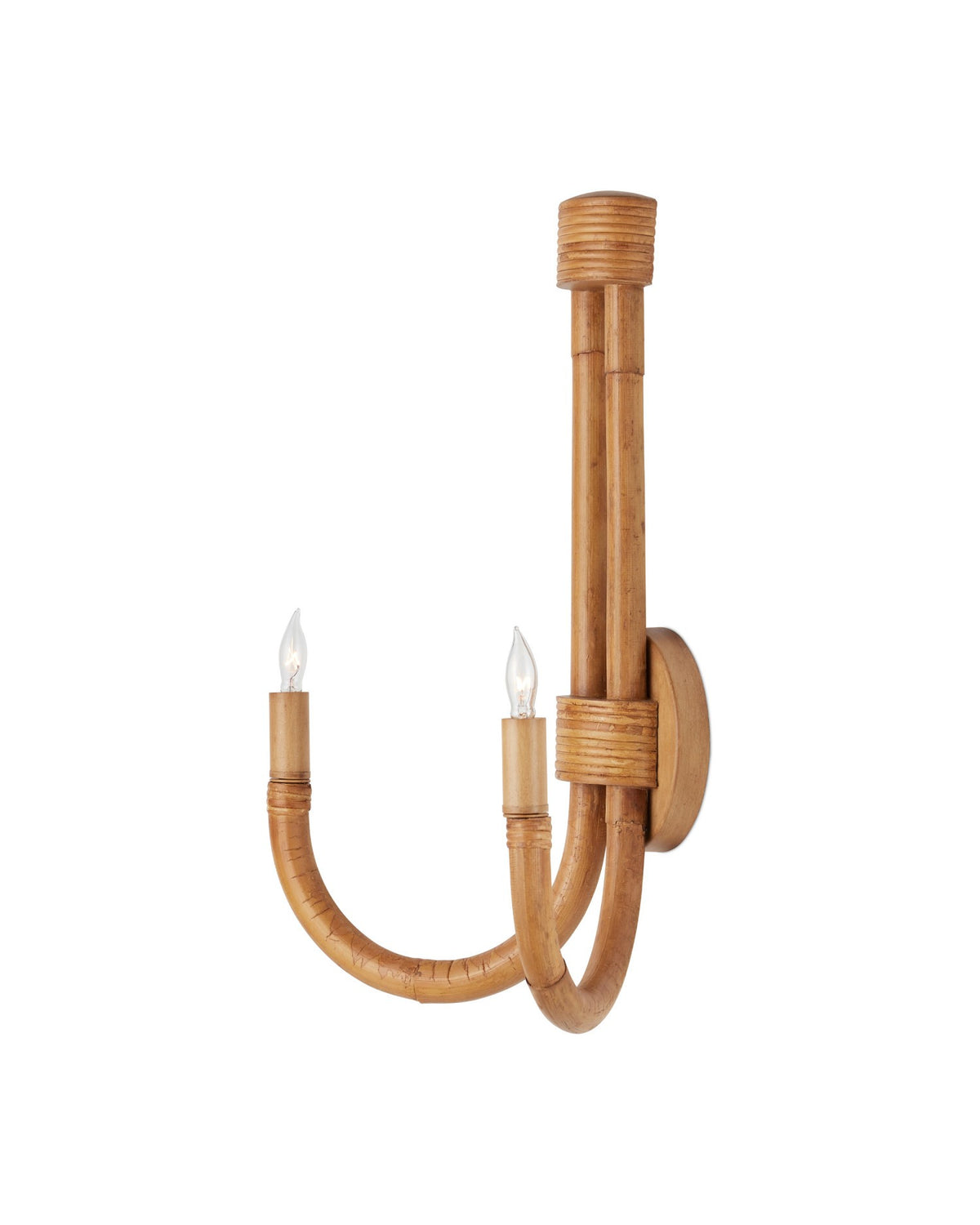Currey and Company - 5000-0280 - Two Light Wall Sconce - Samsara - Natural / Saddle Tan
