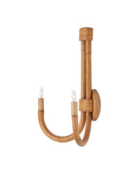 Currey and Company - 5000-0280 - Two Light Wall Sconce - Samsara - Natural / Saddle Tan