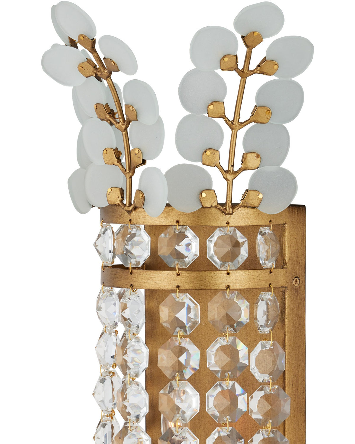 Currey and Company - 5000-0283 - Two Light Wall Sconce - Bradshaw - Frosted/Clear/Brass