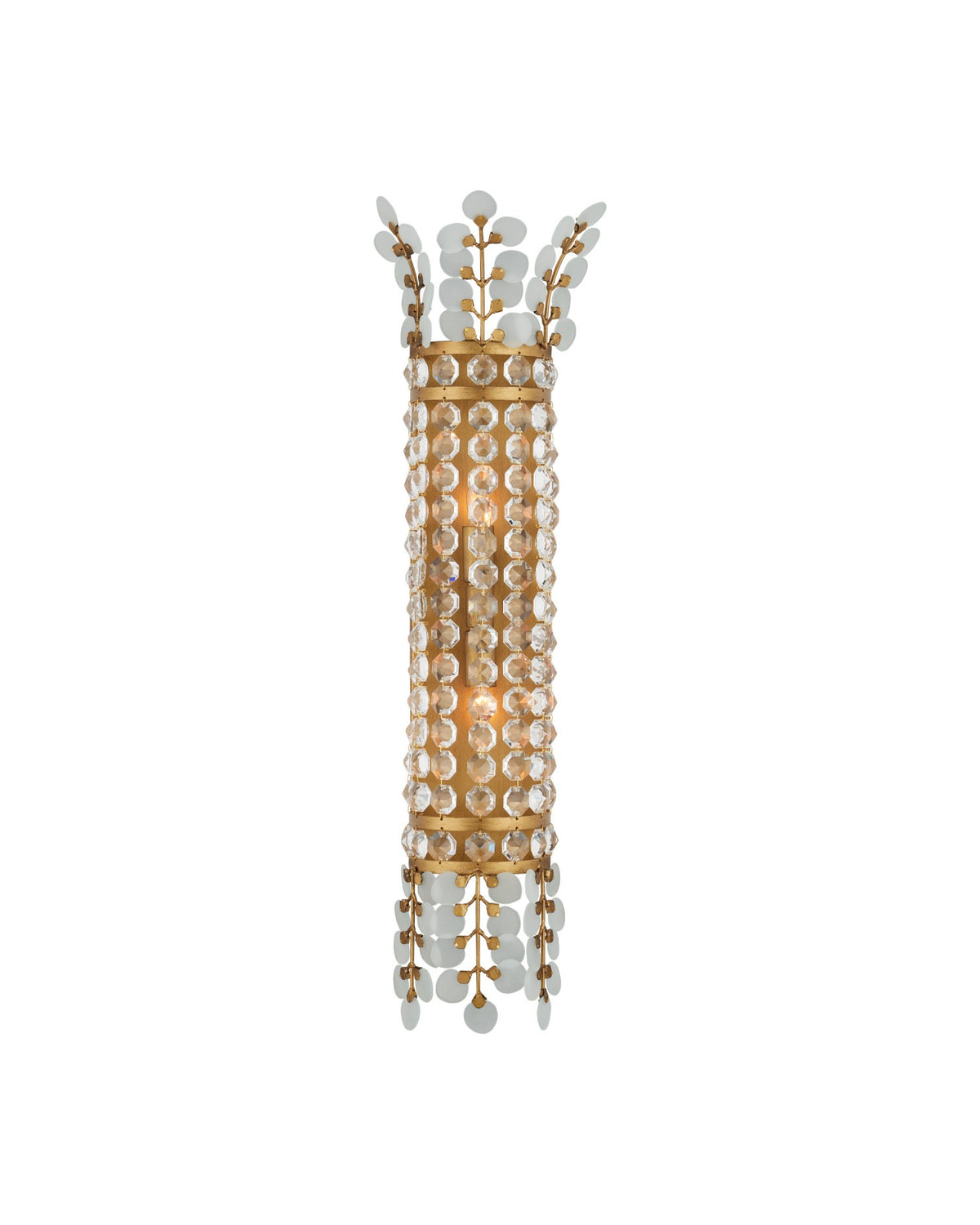 Currey and Company - 5000-0283 - Two Light Wall Sconce - Bradshaw - Frosted/Clear/Brass