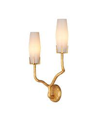 Currey and Company - 5000-0284 - Two Light Wall Sconce - Mathilda - White / Matte Gold