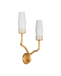 Currey and Company - 5000-0285 - Two Light Wall Sconce - Mathilda - White / Matte Gold