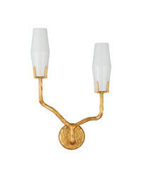 Currey and Company - 5000-0285 - Two Light Wall Sconce - Mathilda - White / Matte Gold