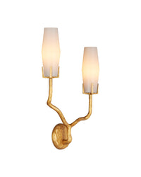 Currey and Company - 5000-0285 - Two Light Wall Sconce - Mathilda - White / Matte Gold