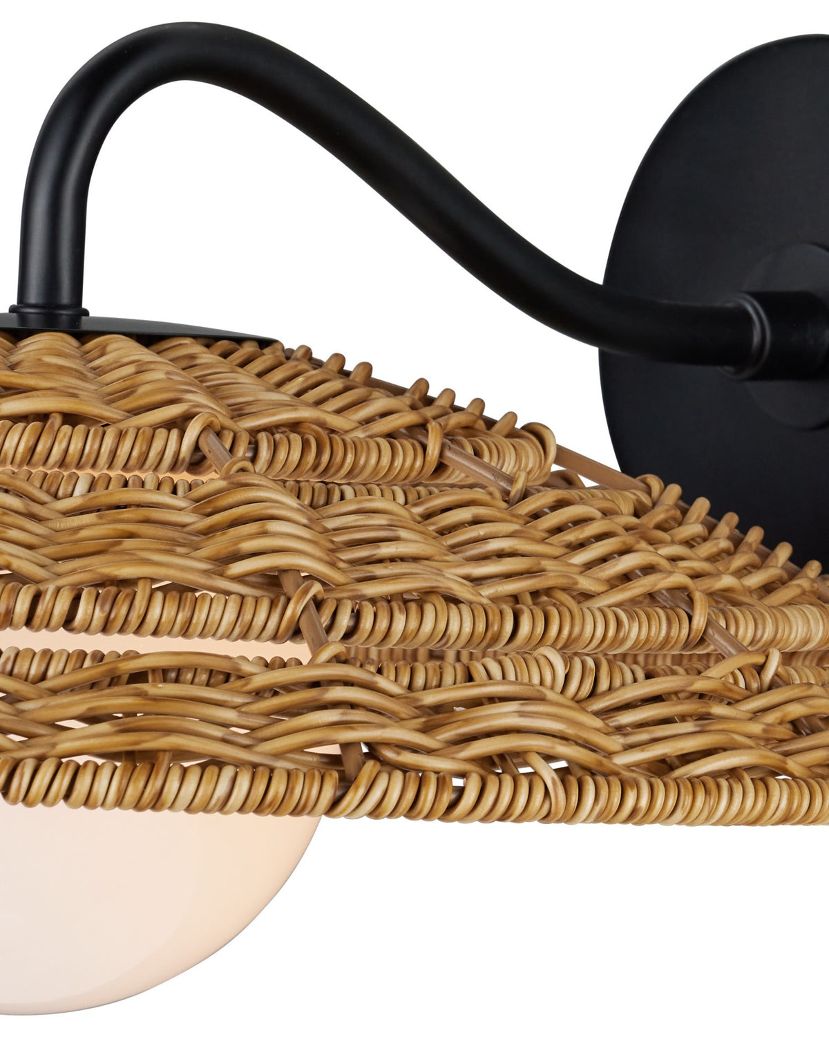 Currey and Company - 5500-0059 - One Light Wall Sconce - Barbary - Natural/Black/Frosted White