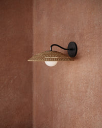Currey and Company - 5500-0059 - One Light Wall Sconce - Barbary - Natural/Black/Frosted White