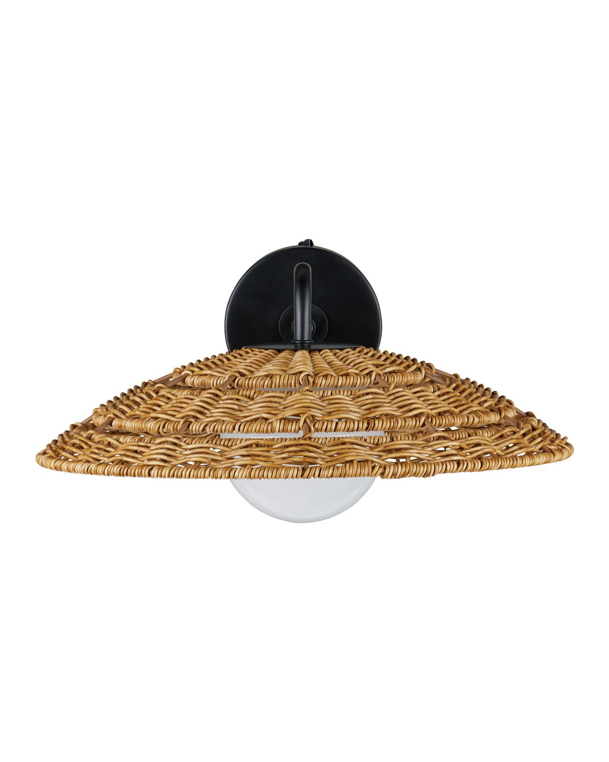 Currey and Company - 5500-0059 - One Light Wall Sconce - Barbary - Natural/Black/Frosted White