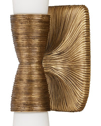 Currey and Company - 5800-0065 - Two Light Wall Sconce - Burrows - Opaque White / Antique Brass