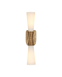Currey and Company - 5800-0065 - Two Light Wall Sconce - Burrows - Opaque White / Antique Brass