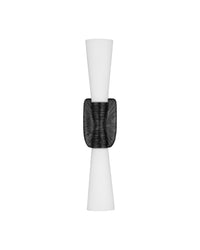 Currey and Company - 5800-0066 - Two Light Wall Sconce - Burrows - Opaque White/Oil Rubbed Bronze