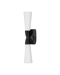 Currey and Company - 5800-0066 - Two Light Wall Sconce - Burrows - Opaque White/Oil Rubbed Bronze