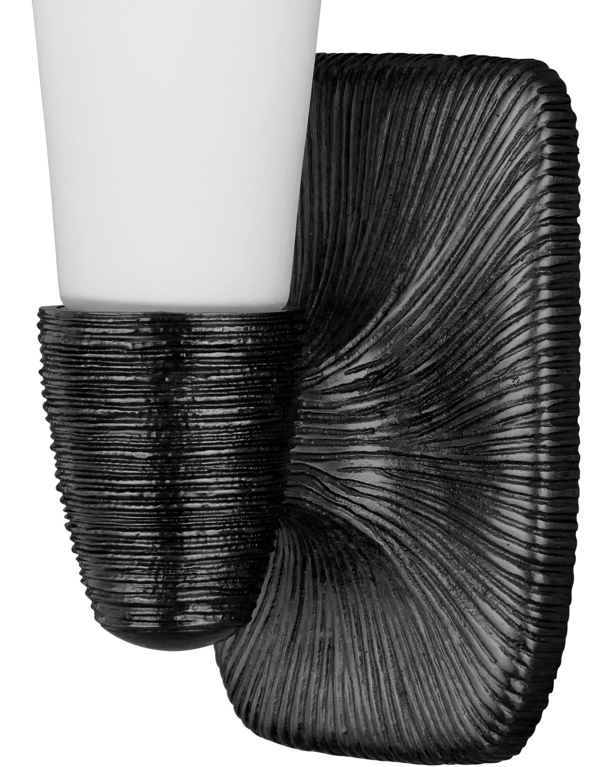 Currey and Company - 5800-0068 - One Light Wall Sconce - Bonaz - Opaque White/Oil Rubbed Bronze