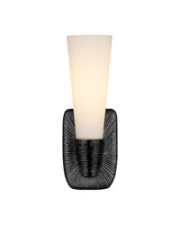 Currey and Company - 5800-0068 - One Light Wall Sconce - Bonaz - Opaque White/Oil Rubbed Bronze