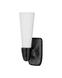 Currey and Company - 5800-0068 - One Light Wall Sconce - Bonaz - Opaque White/Oil Rubbed Bronze
