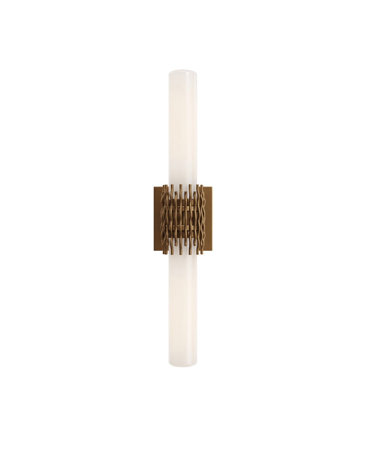 Currey and Company - 5800-0069 - Two Light Wall Sconce - Brietta - Opaque White/Antique Brass