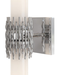 Currey and Company - 5800-0070 - Two Light Wall Sconce - Brietta - Opaque White / Polished Nickel
