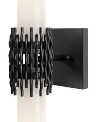 Currey and Company - 5800-0071 - Two Light Wall Sconce - Brietta - Opaque White / Oil Rubbed Bronze