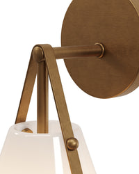 Currey and Company - 5800-0072 - One Light Wall Sconce - Bronwen - Opaque White/Antique Brass