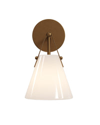 Currey and Company - 5800-0072 - One Light Wall Sconce - Bronwen - Opaque White/Antique Brass