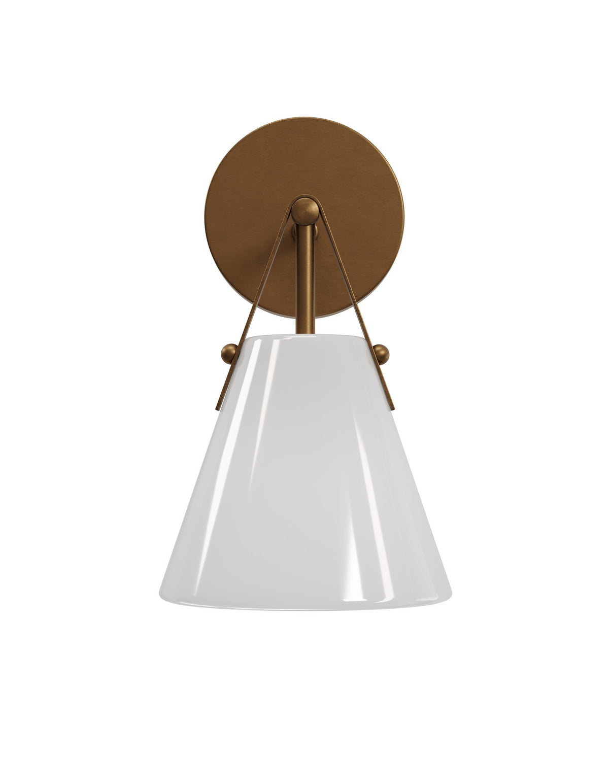 Currey and Company - 5800-0072 - One Light Wall Sconce - Bronwen - Opaque White/Antique Brass
