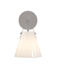 Currey and Company - 5800-0073 - One Light Wall Sconce - Bronwen - Opaque White / Polished Nickel