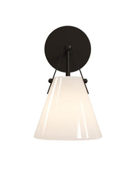 Currey and Company - 5800-0074 - One Light Wall Sconce - Bronwen - Opaque White/Oil Rubbed Bronze