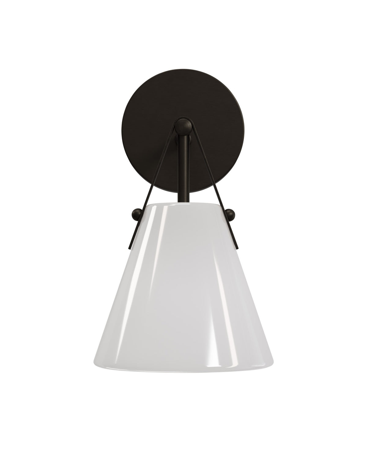 Currey and Company - 5800-0074 - One Light Wall Sconce - Bronwen - Opaque White/Oil Rubbed Bronze