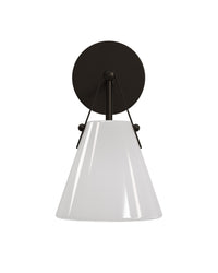 Currey and Company - 5800-0074 - One Light Wall Sconce - Bronwen - Opaque White/Oil Rubbed Bronze