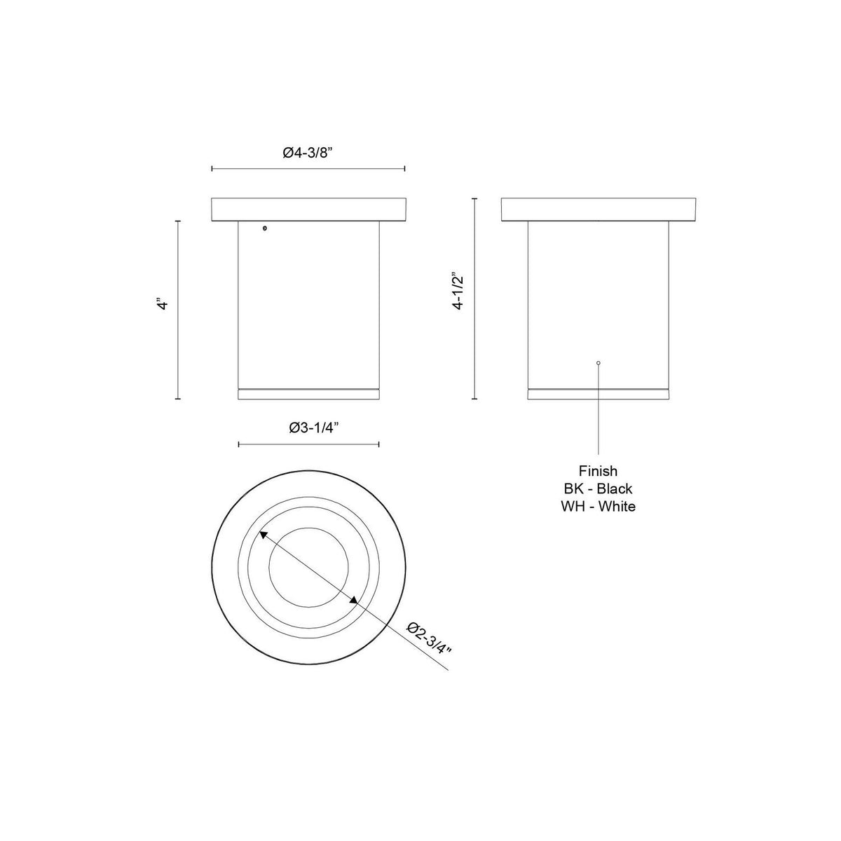 Kuzco Lighting - LD3-SM04W10-3036-WH-UNV-010 - LED Ceiling Mount - Lorna - White