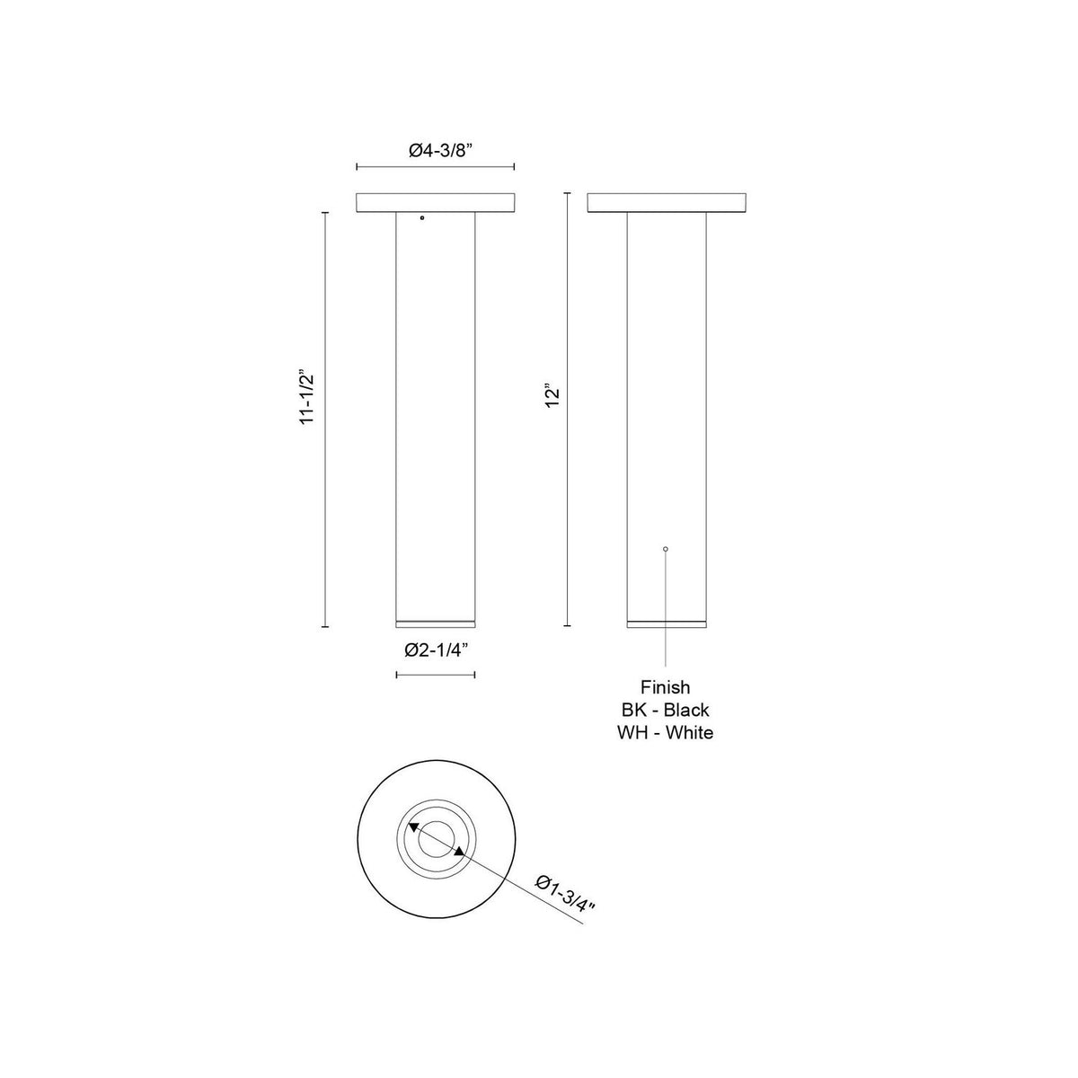 Kuzco Lighting - LD2-SM12W12-3036-BK-UNV-010 - LED Ceiling Mount - Lorna - Black